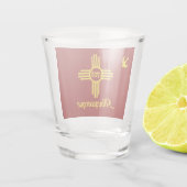 Verre A Shot Drapeau de la ville d'Albuquerque (Dos)