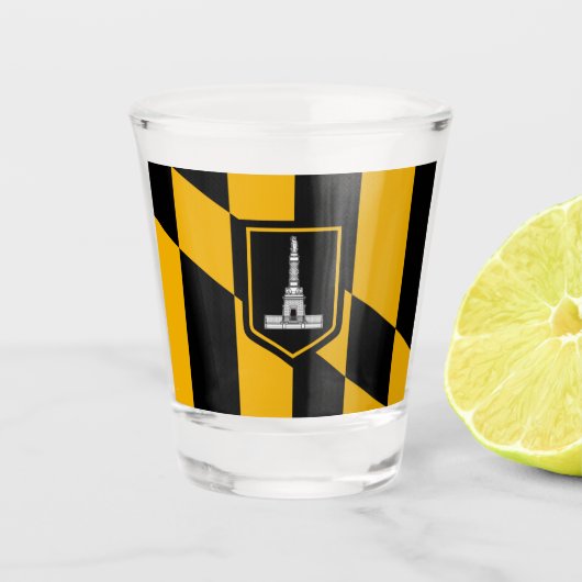 Verre A Shot Drapeau de la ville de Baltimore (Devant)