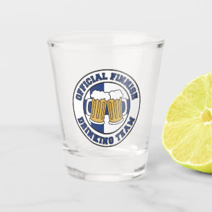Verre A Shot Drapeau De L'Équipe Finlandaise De Boisson Officie