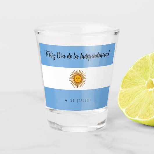 Verre A Shot Drapeau de l'indépendance de l'Argentine (Devant)