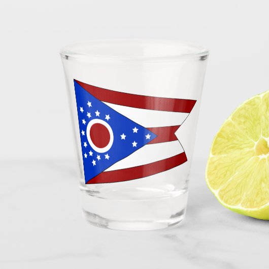 Verre A Shot Drapeau de l'Ohio (Devant)