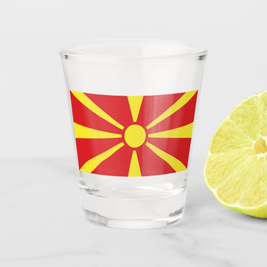 Verre A Shot Drapeau de Macédoine du Nord (Devant)