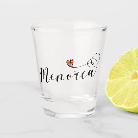 Verre A Shot Drapeau de Minorque Coeur, Baléares (Devant)