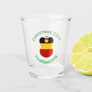 Verre A Shot Drapeau de Noël ange allemand personnalisé