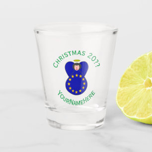 Verre A Shot Drapeau de Noël ange de l'Union européenne personn
