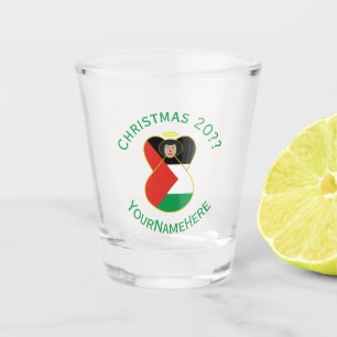 Verre A Shot Drapeau de Noël ange palestinien personnalisé