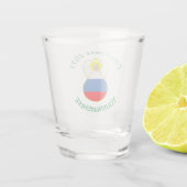 Verre A Shot Drapeau de Noël de l'ange russe personnalisé (Dos)
