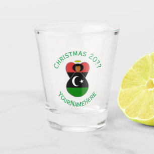 Verre A Shot Drapeau de Noël personnalisé de l'ange libyen