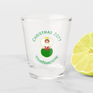 Verre A Shot Drapeau de Noël Welsh Angel Personnalisé