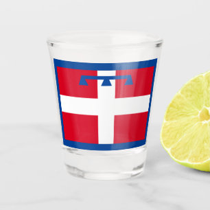 Verre A Shot Drapeau de Piemonte (Italie)