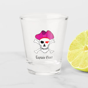 Verre A Shot Drapeau de pirates et capitaine Grace, crâne / Boi