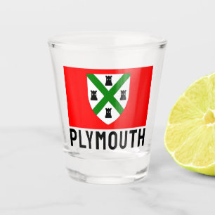 Verre A Shot Drapeau de Plymouth (Angleterre)