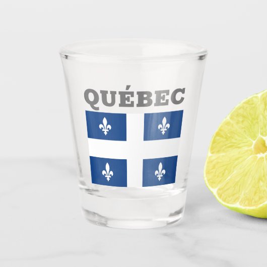 Verre A Shot Drapeau de Québec, Canada (Devant)
