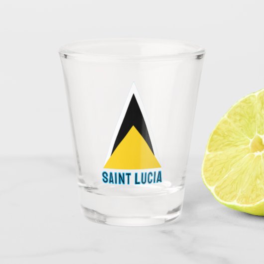 Verre A Shot Drapeau de Sainte-Lucie (Devant)