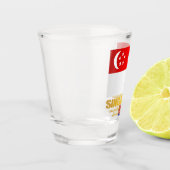 Verre A Shot Drapeau de Singapour (Gauche)