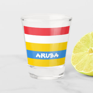 Verre A Shot Drapeau des couleurs rayées d'Aruba