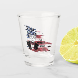 Verre A Shot Drapeau des Etats-Unis.Donald Trump.