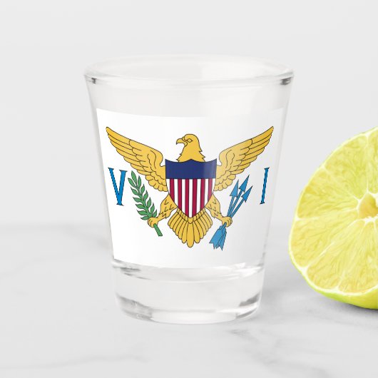 Verre A Shot Drapeau des îles Vierges américaines (Devant)