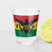 Verre A Shot Drapeau des îles Vierges américaines, Rouge jaune (Devant)