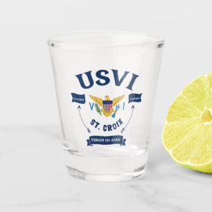 Verre A Shot Drapeau des îles Vierges américaines St. Croix U