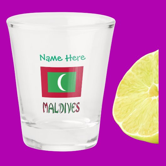 Verre A Shot Drapeau des Maldives vert Personnalisé