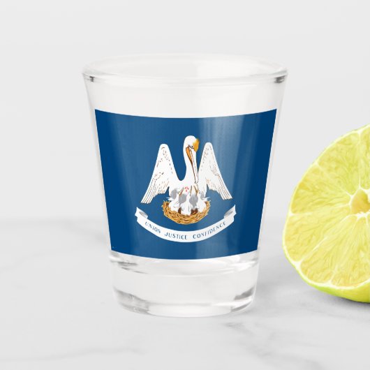 Verre A Shot Drapeau d'État de Louisiane (Devant)