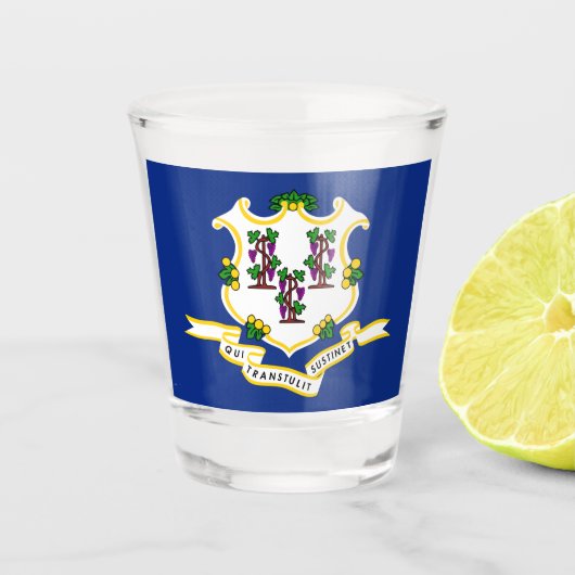 Verre A Shot Drapeau d'État du Connecticut (Devant)