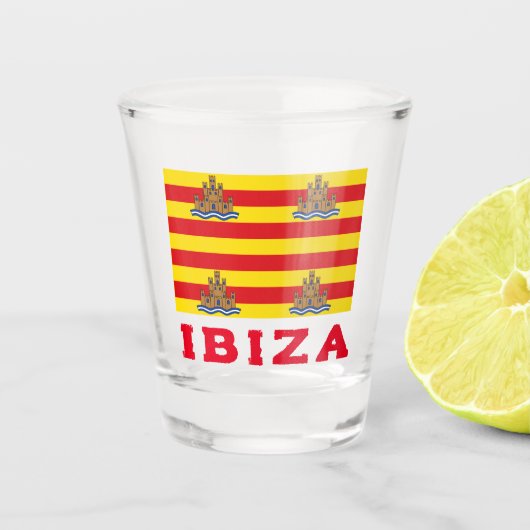 Verre A Shot Drapeau d'Ibiza, ESPAGNE (Devant)