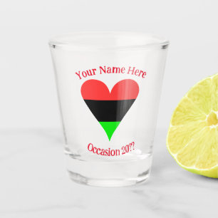 Verre A Shot Drapeau du cœur de la diaspora africaine Texte per