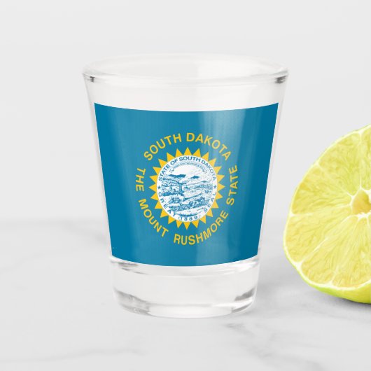 Verre A Shot Drapeau du Dakota du Sud (Devant)