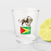 Verre A Shot Drapeau du Guyana avec Jaguar (Devant)