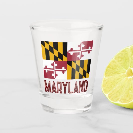 Verre A Shot Drapeau du Maryland (Devant)