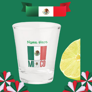 Verre A Shot Drapeau du Mexique personnalisé