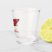 Verre A Shot Drapeau du Tennessee avec fleur d'état Iris texte (Droite)