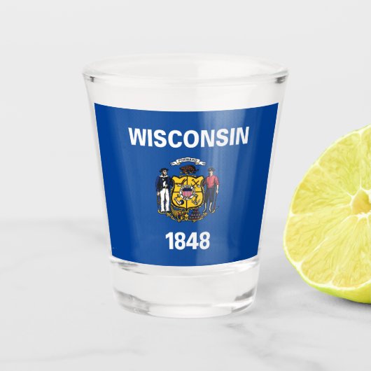 Verre A Shot Drapeau du Wisconsin (Devant)