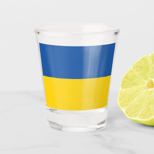 Verre A Shot Drapeau d'Ukraine (Devant)