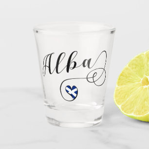 Verre A Shot Drapeau écossais en coeur, Alba, Scots Gaelic