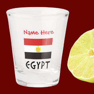 Verre A Shot Drapeau égyptien égyptien personnalisé rouge