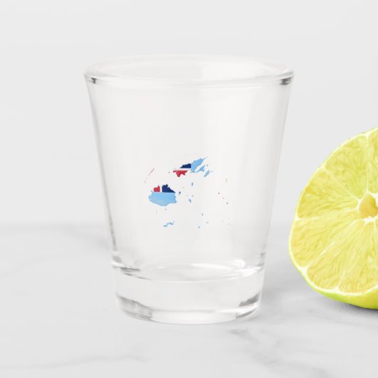 Verre A Shot Drapeau et carte de Fidji (Devant)