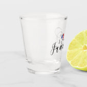 Verre A Shot Drapeau français à un coeur, France (Gauche)