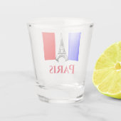 Verre A Shot Drapeau français Paris Tour Eiffel (Dos)