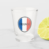 Verre A Shot Drapeau français Rouge Blanc & Bleu Patriotique (Devant)