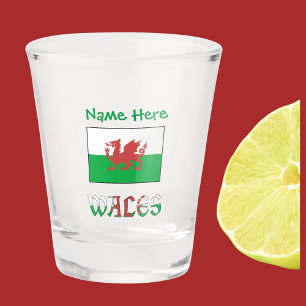 Verre A Shot Drapeau gallois du Pays de Galles Personnalisation