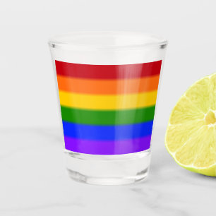 Verre A Shot Drapeau Gay pride arc-en-ciel plat