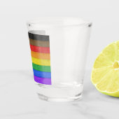 Verre A Shot Drapeau gay pride inclusif SlipperyJoe ru texturé (Droite)