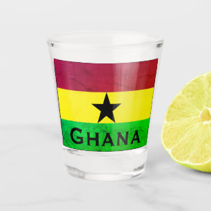 Verre A Shot Drapeau Ghana (Afrique de l'Ouest)