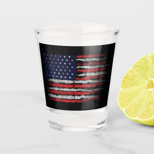 Verre A Shot Drapeau Grunge U.S.A (Devant)