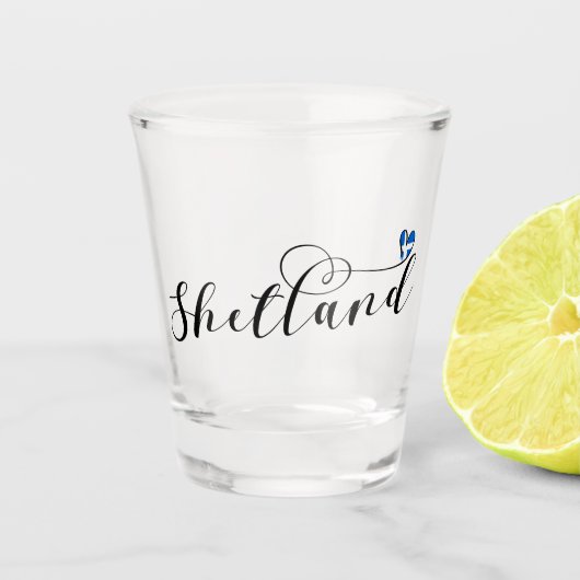 Verre A Shot Drapeau Heart Shetland, Îles Shetland (Devant)