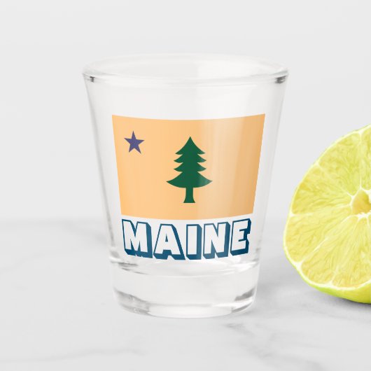 Verre A Shot Drapeau historique du Maine (1901-1909) (Devant)