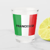 Verre A Shot Drapeau italien simple en gras personnalisé (Devant)